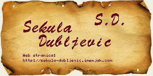 Sekula Dubljević vizit kartica